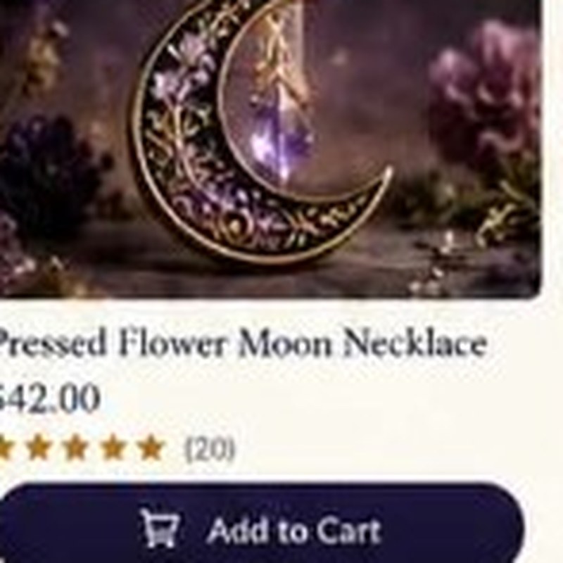 Pressed Flower Moon Necklace